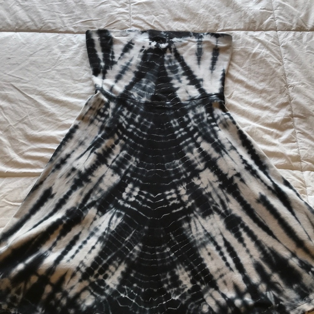 Black Tye Dye Strapless Express Dress
